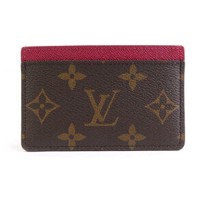 Louis Vuitton Monogram Porte Wallet Carte Card Fuchsia Pink